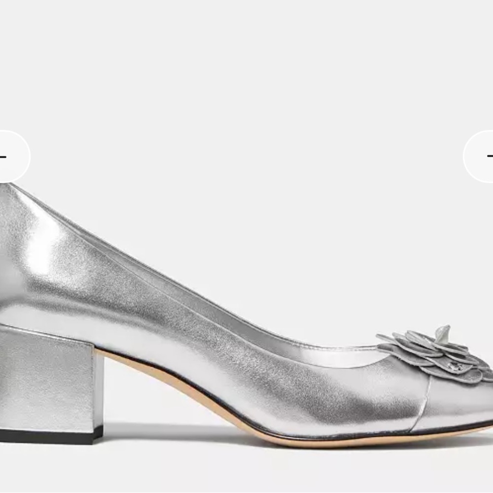 Kate Spade Silver Block Heel Pumps - Picture 3 of 9